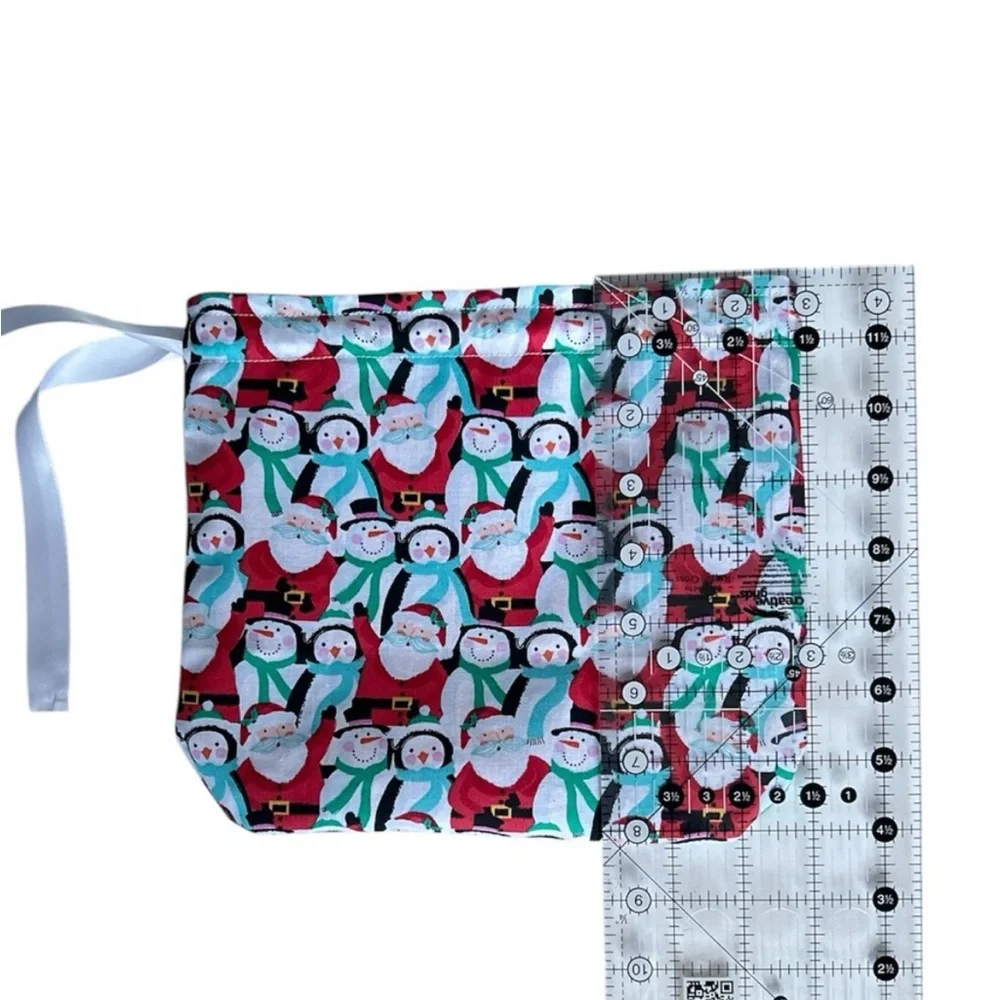Hand Crafted Colorful Festive Christmas Themed Eco Friendly Reusable Gift Bag
